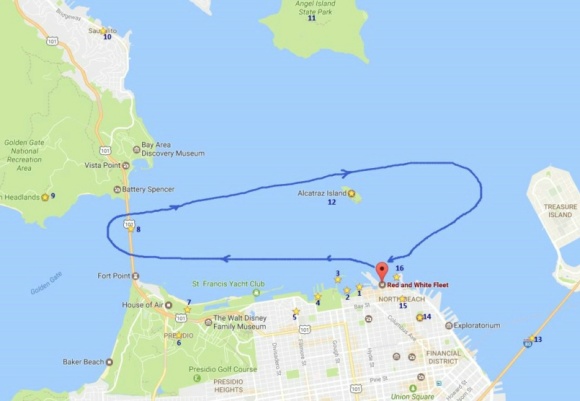【体验介绍】 想体验旧金山必去景点吗?参加这项60分钟的金门海湾巡航,您会明白它为什么被誉为旧金山的完美推介。一个小时巡航会在旧金山海湾做一个环航,经过恶魔岛和金门大桥桥下。这是一张开放票,预订后一年内的任何日期都可有效使用。 【推荐理由】 1. 从渔人码头中心的43号码头出发,巡航经过旧金山天际景观,看到充满活力的北滩社区和旧金山海事国家历史公园。 2.