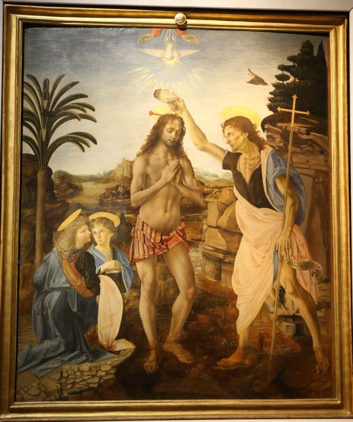 《耶稣洗礼》最左侧的小天使是达芬奇所画,显示出他初露头角的艺术