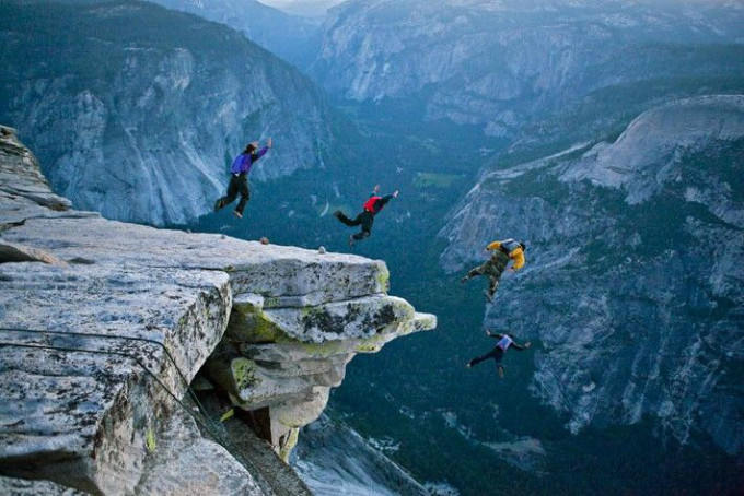 挑战极限 约塞米蒂国家公园中的超级攀岩者 转 