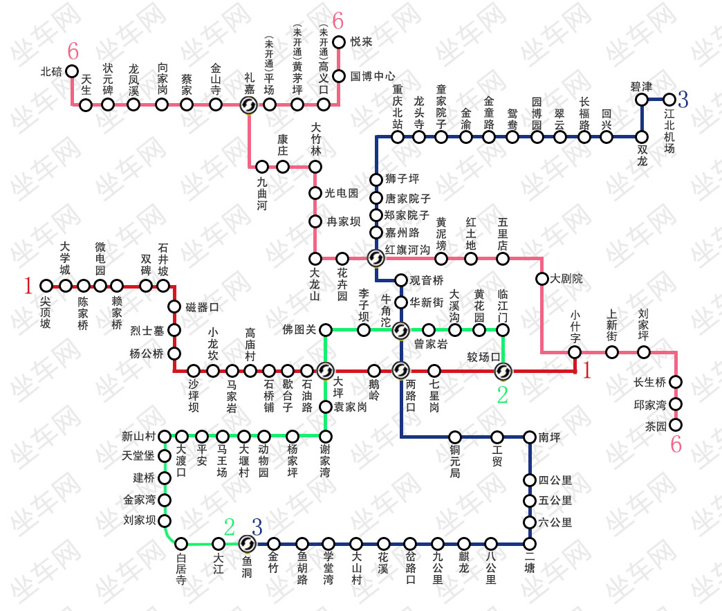 求重庆最新地铁图?还有地铁跟轻轨一样吗?