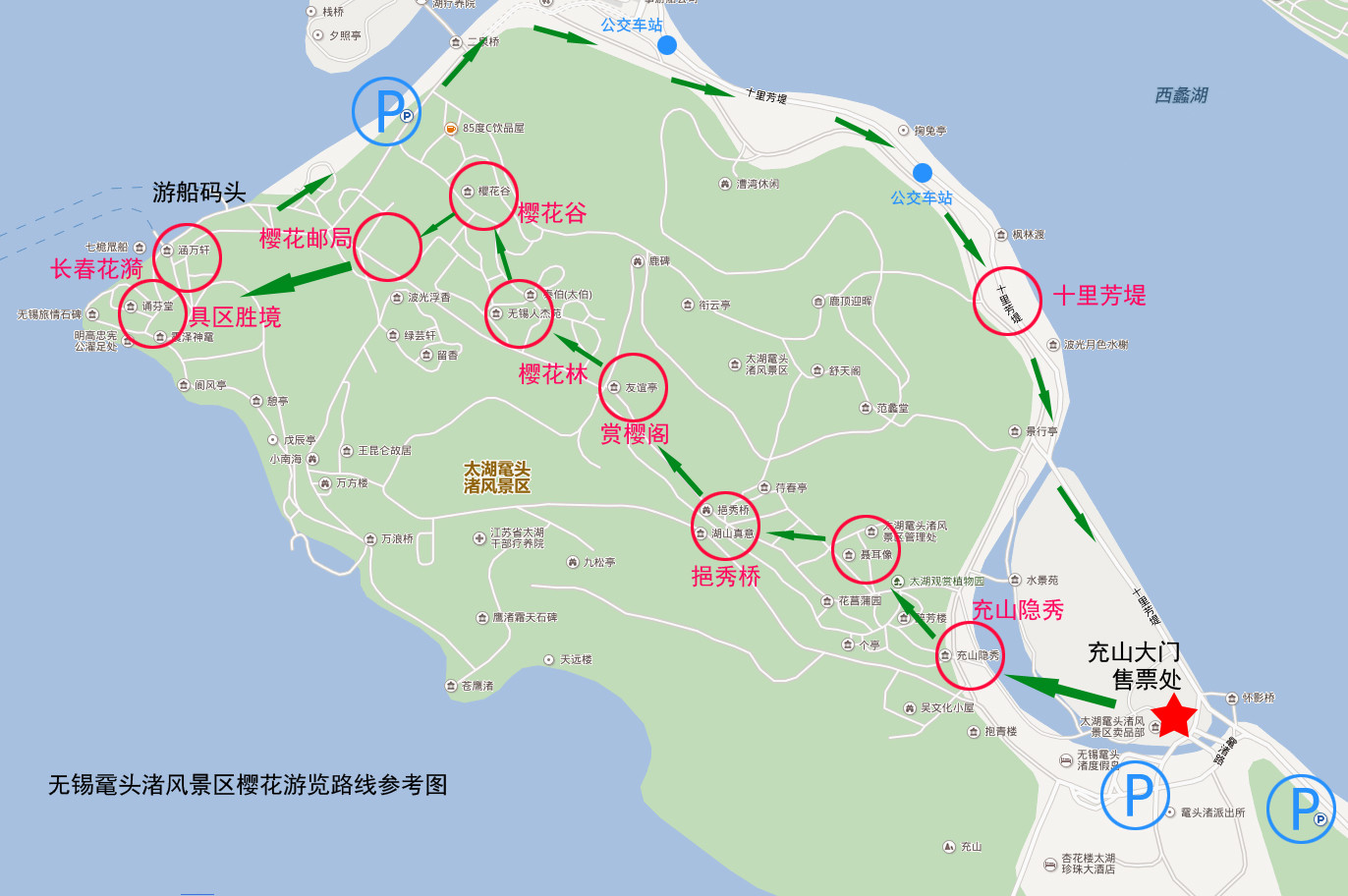 鼋头渚风景区地图图片