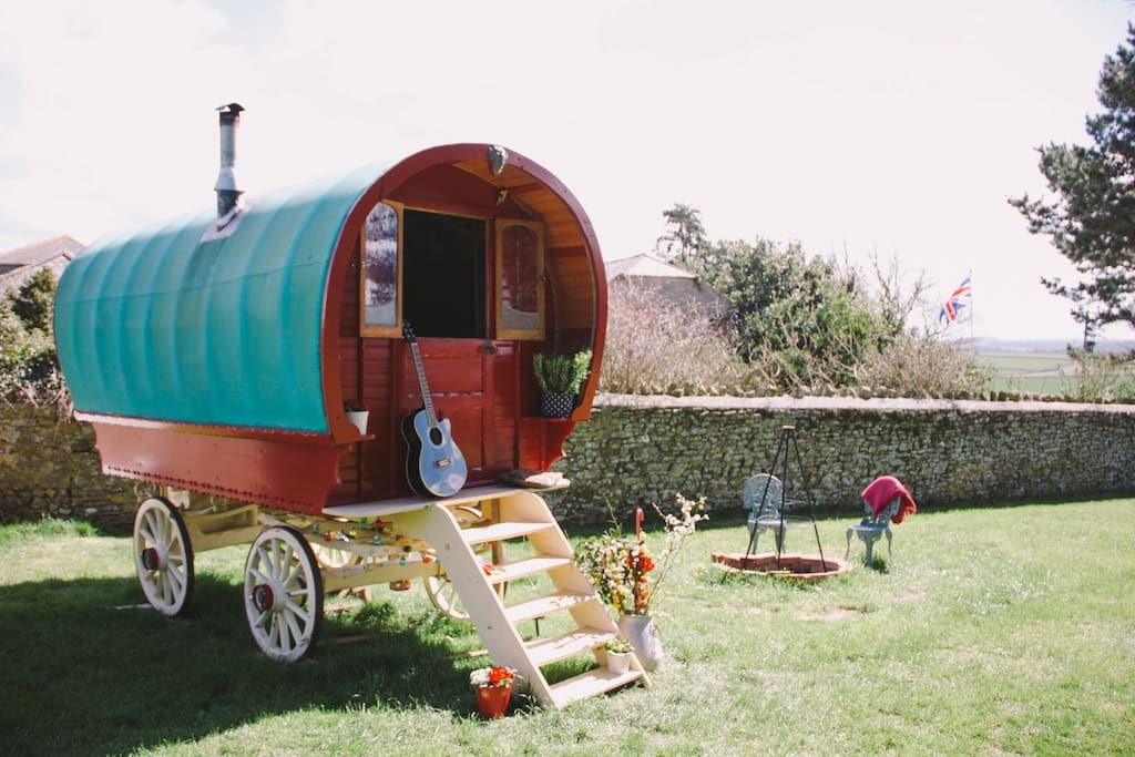 beautiful bowtop gypsy caravan