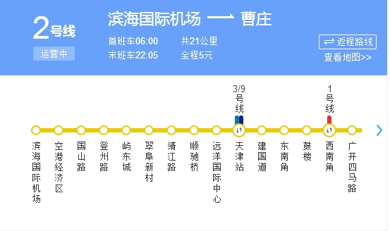 天津地铁二号线线路图图片